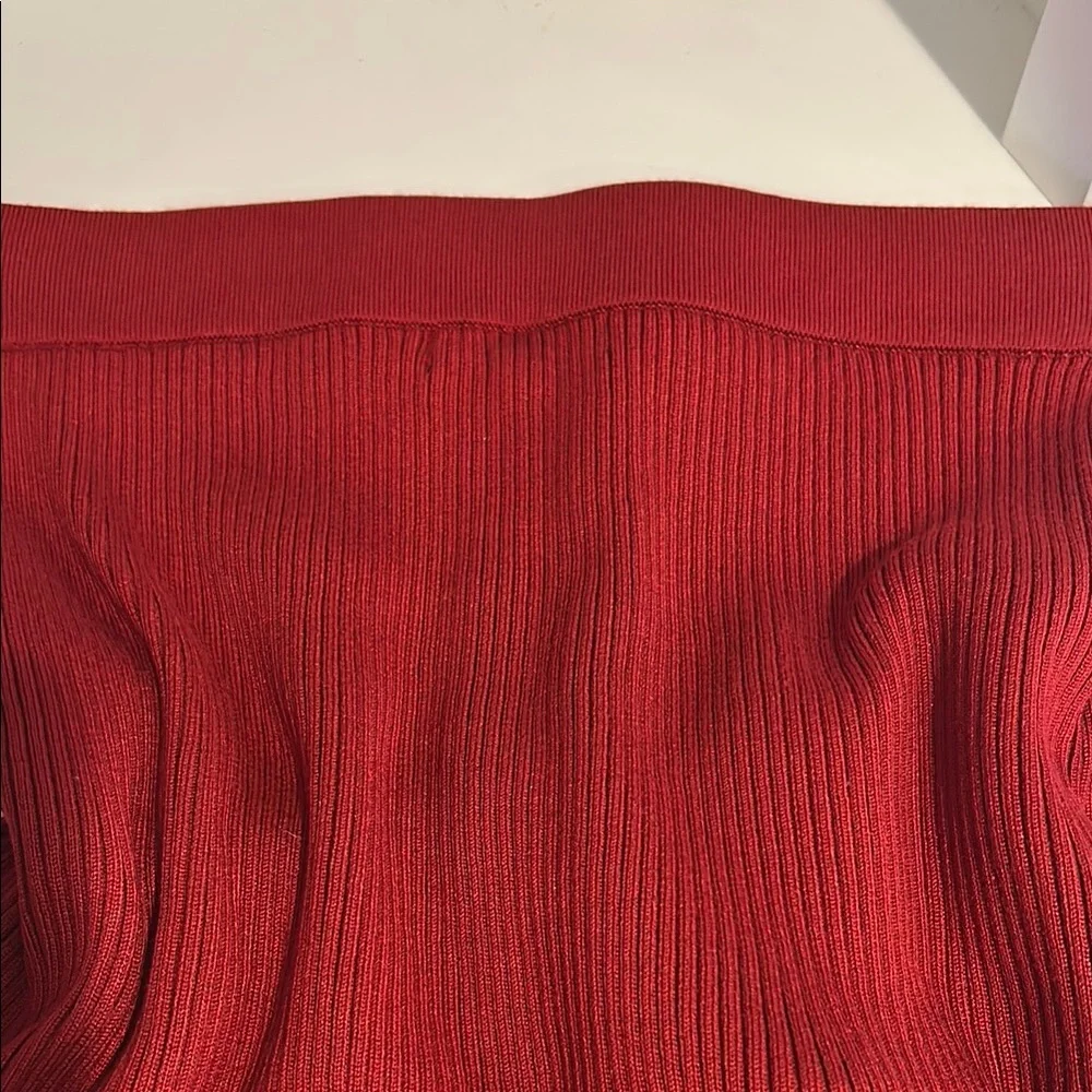 Chic Red Ribbed Two-Piece Set #28 - Picture 10 of 10
